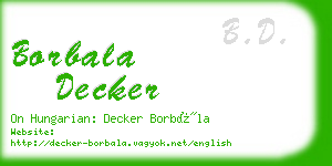 borbala decker business card